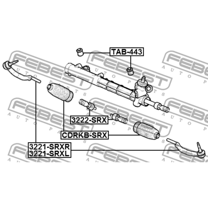 Наконечник тяги рулевой FEBEST 3221-srxr