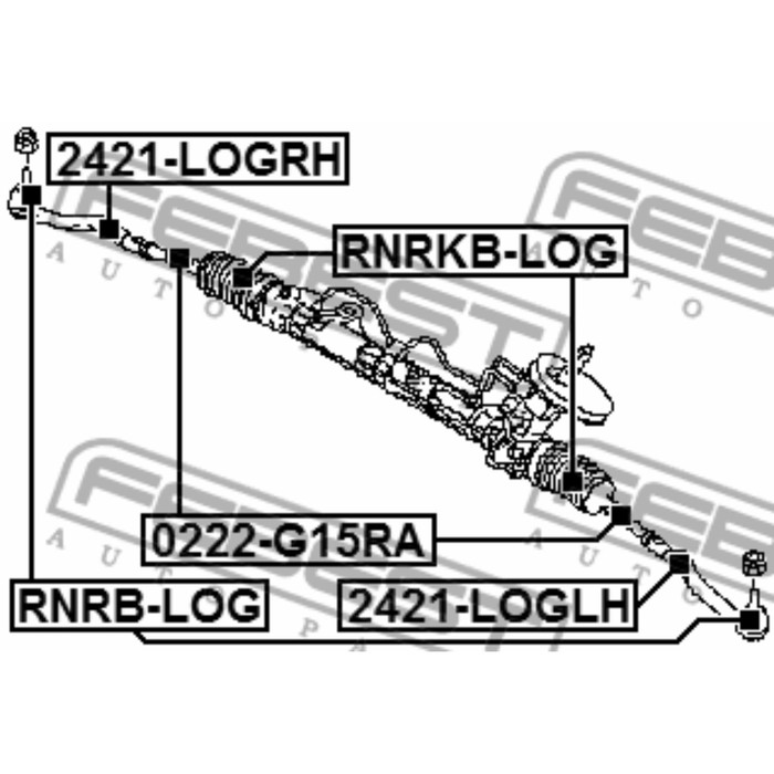 Пыльник рулевой рейки FEBEST rnrkb-log