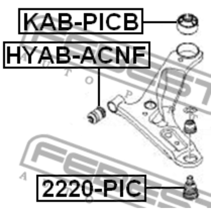 Сайлентблок задний переднего рычага febest kab-picb