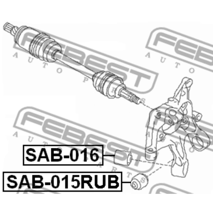 Сайлентблок задней цапфы febest sab-015rub
