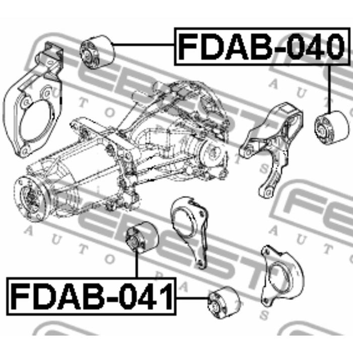 Сайлентблок заднего дифференциала febest fdab-040