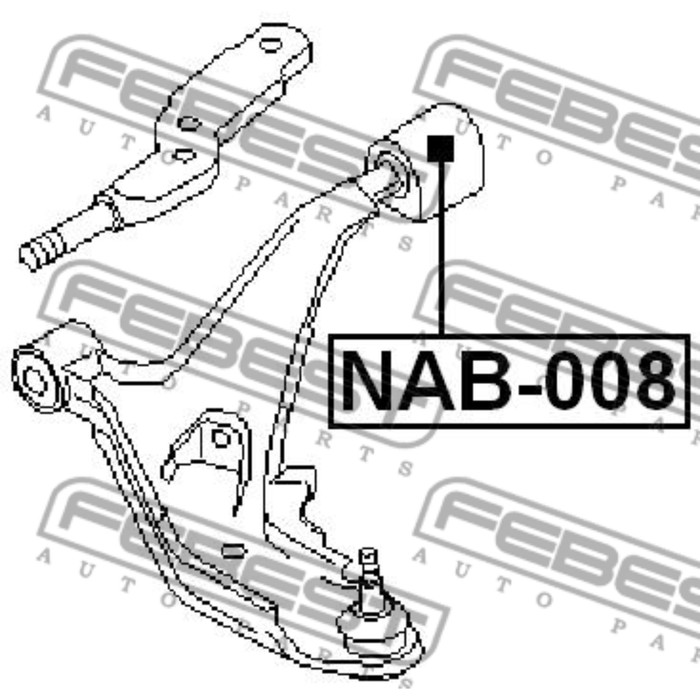 Сайлентблок задний переднего рычага febest nab-008