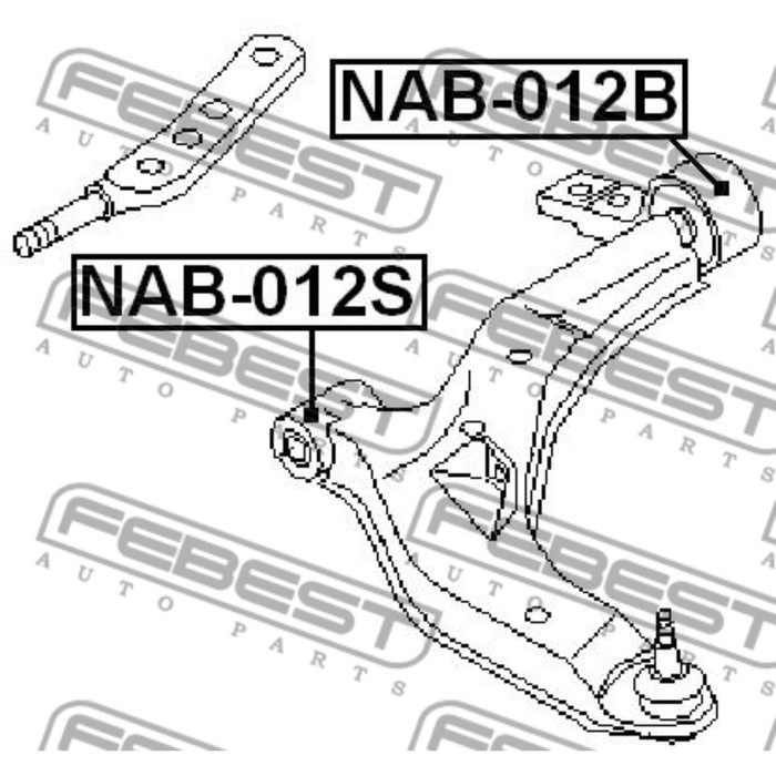 Сайлентблок задний переднего рычага febest nab-012b