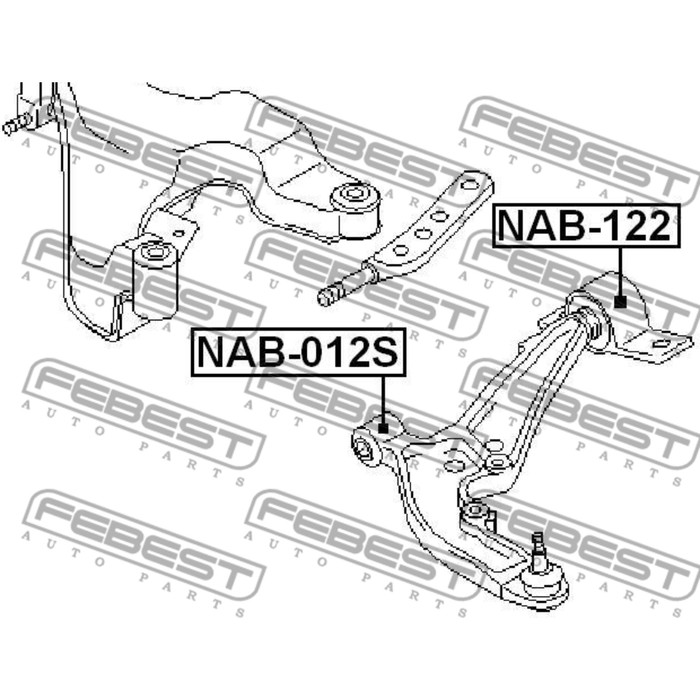 Сайлентблок передний переднего рычага febest nab-012s