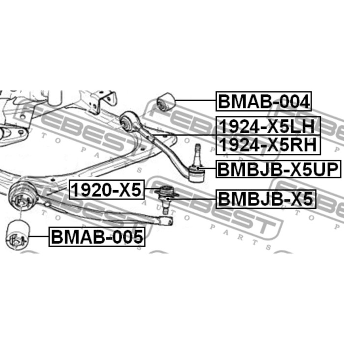 Рычаг передний правый febest 1924-x5rh