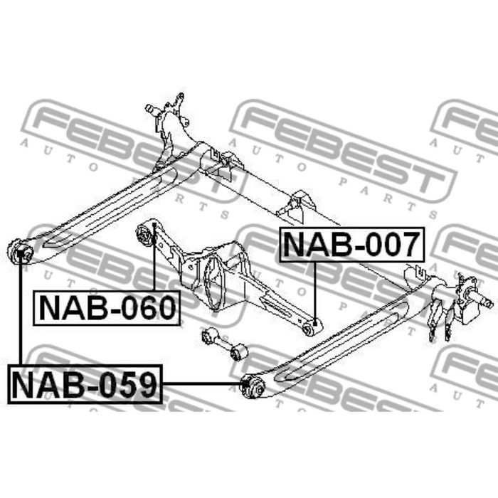 Сайлентблок задней балки febest nab-059