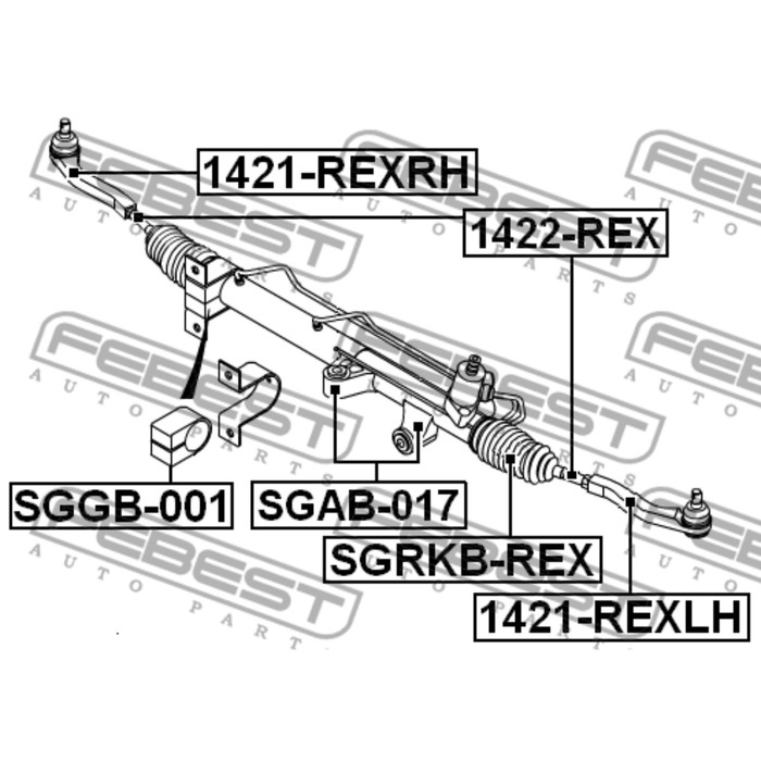Проставка рулевой рейки FEBEST sggb-001