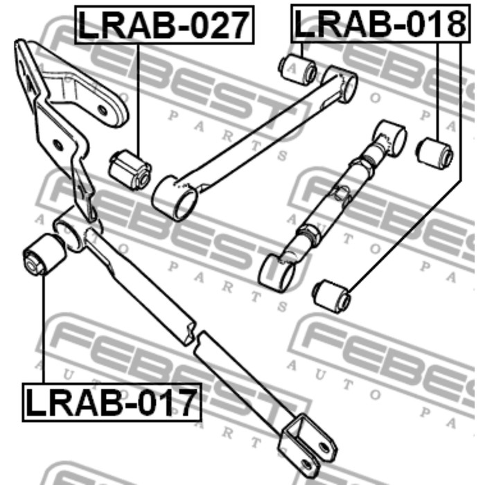 Сайлентблок заднего рычага febest lrab-027