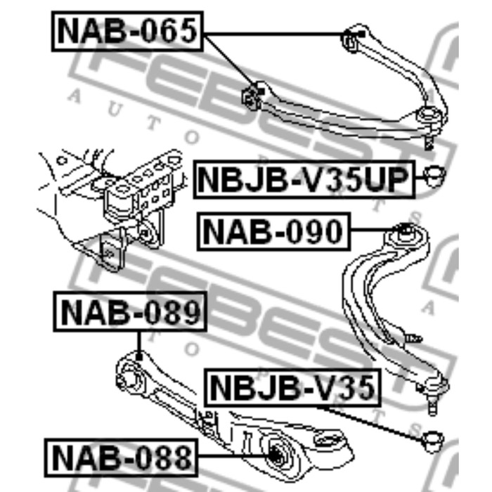 Сайлентблок нижнего переднего рычага febest nab-089