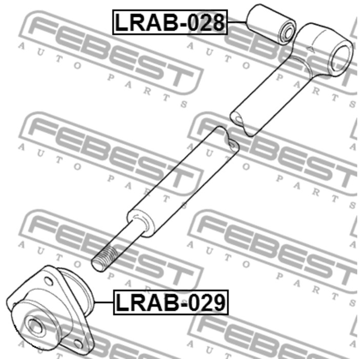 Сайлентблок задней продольной тяги febest lrab-028