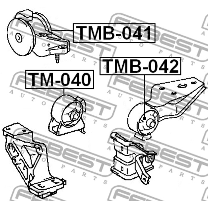 Сайлентблок правой подушки двигателя mt febest tmb-041