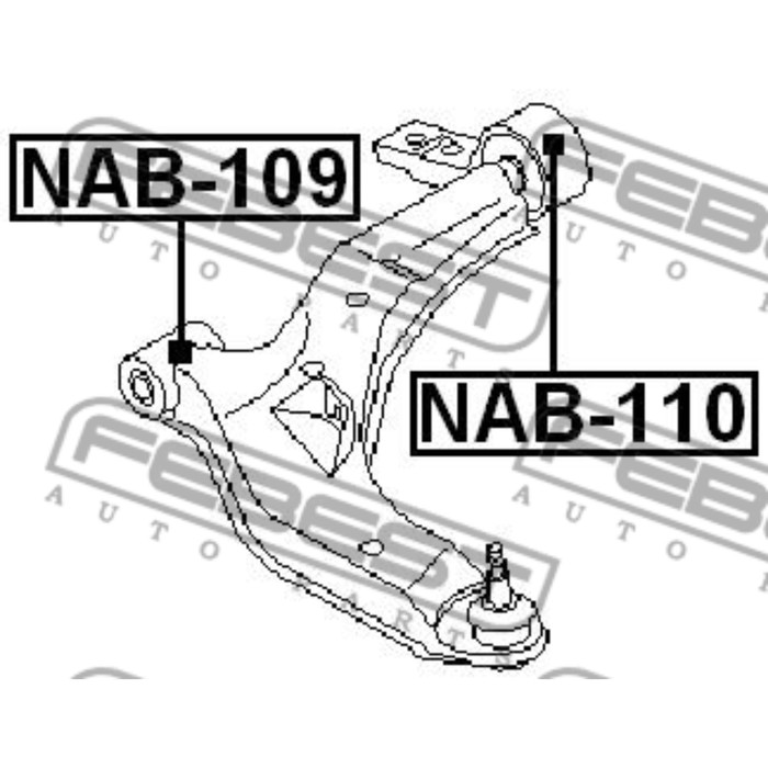 Сайлентблок передний переднего рычага febest nab-109