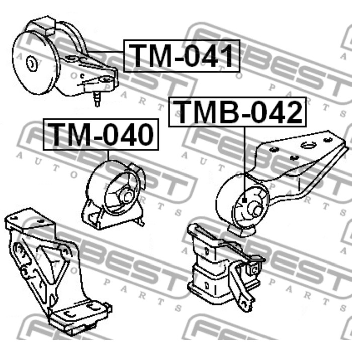 Сайлентблок левой подушки двигателя febest tmb-042