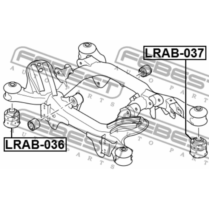 Сайлентблок задней балки febest lrab-037