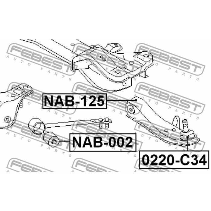 Сайлентблок переднего рычага febest nab-125