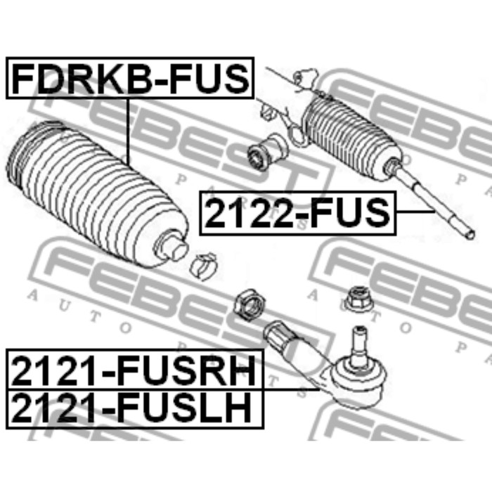 Пыльник рулевой рейки FEBEST fdrkb-fus