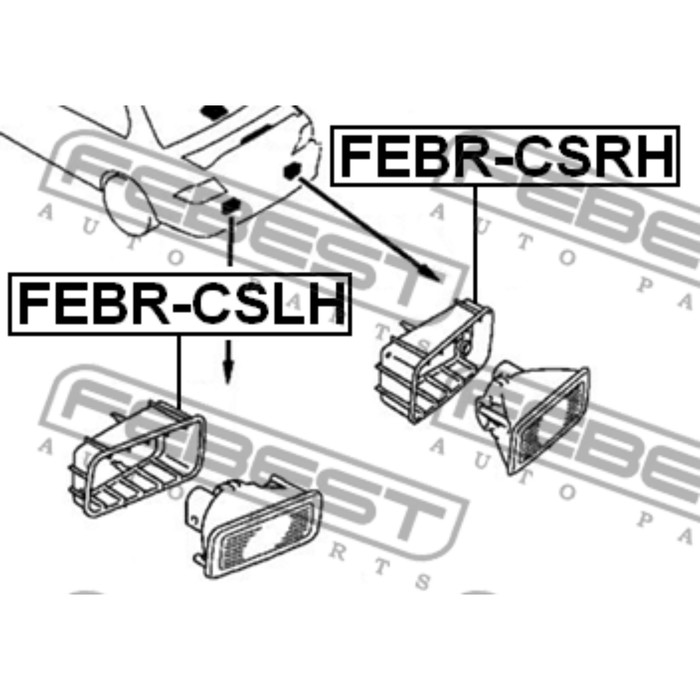 Кожух задней правой противотуманной фары febest febr-csrh