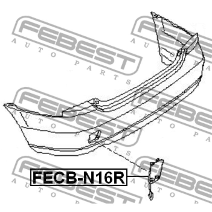 Заглушка буксировочного крюка заднего бампера febest fecb-n16r