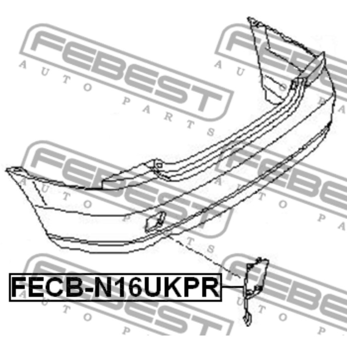 Заглушка буксировочного крюка заднего бампера febest fecb-n16ukpr