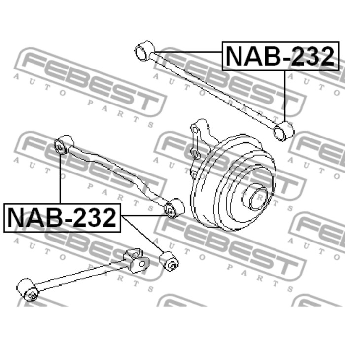 Сайлентблок задней поперечной тяги febest nab-232