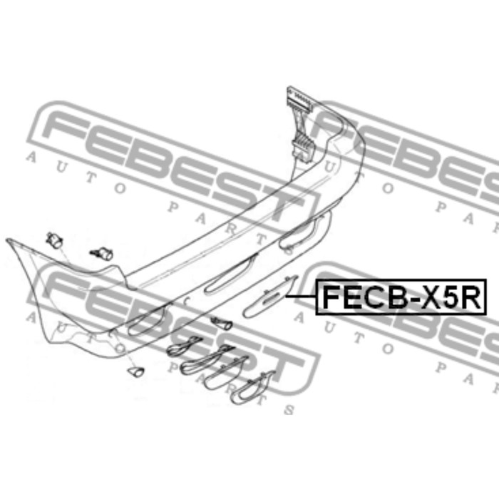 Заглушка буксировочного крюка заднего бампера febest fecb-x5r