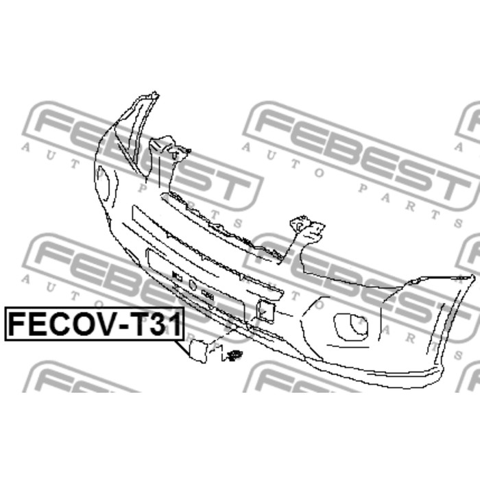 Заглушка бампера febest fecov-t31