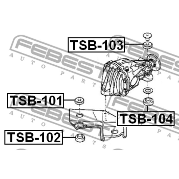 Втулка дифференциала febest tsb-102