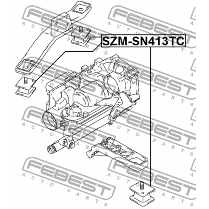 Подушка КПП FEBEST szm-sn413tc