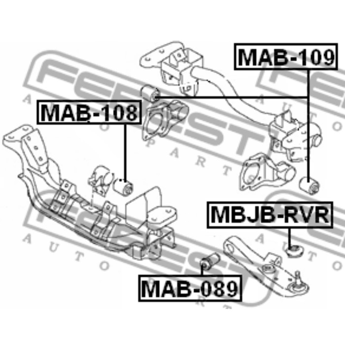Сайлентблок подушки дифференциала febest mab-108