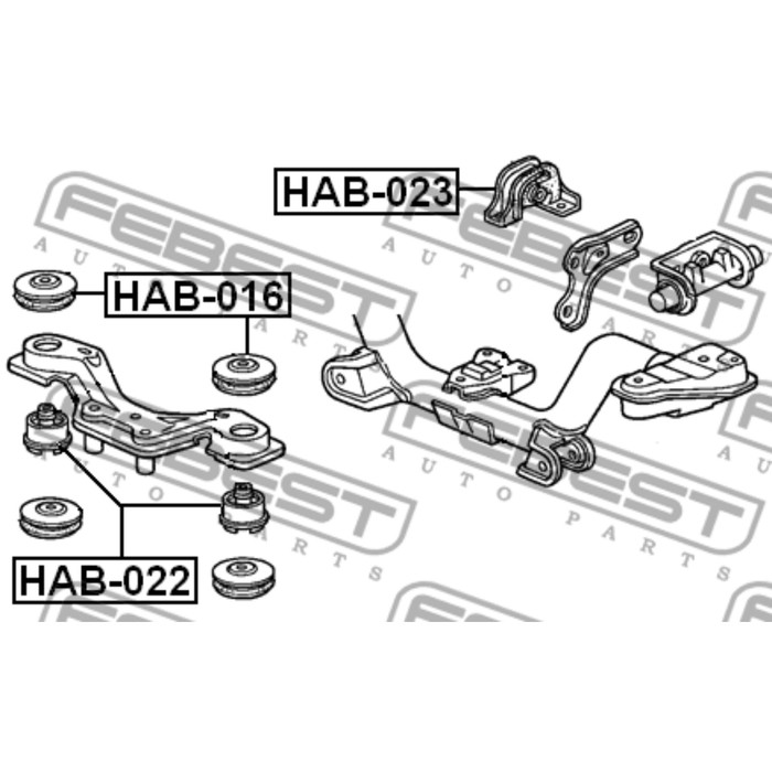 Подушка КПП FEBEST hab-016