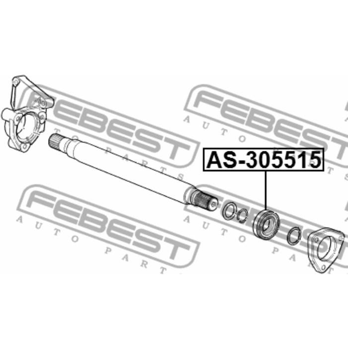 Подшипник приводного вала 30x55x15.5 febest as-305515