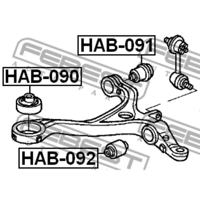 Сайлентблок переднего нижнего рычага febest hab-091