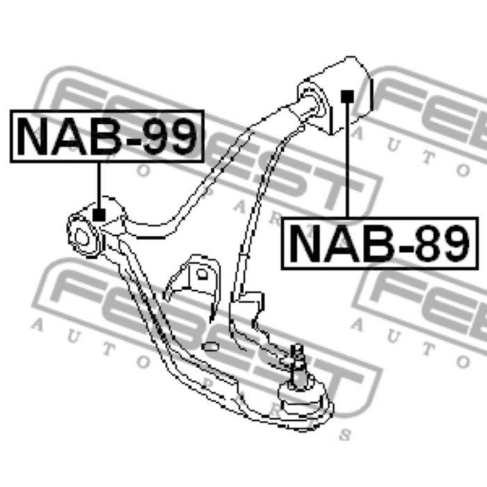 Сайлентблок задний переднего рычага febest nab-89