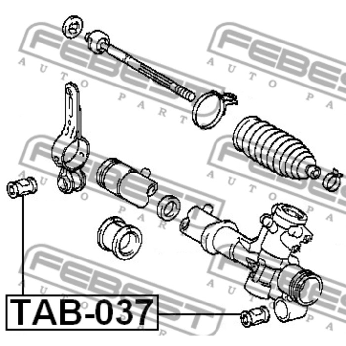 Сайлентблок рулевой рейки febest tab-037