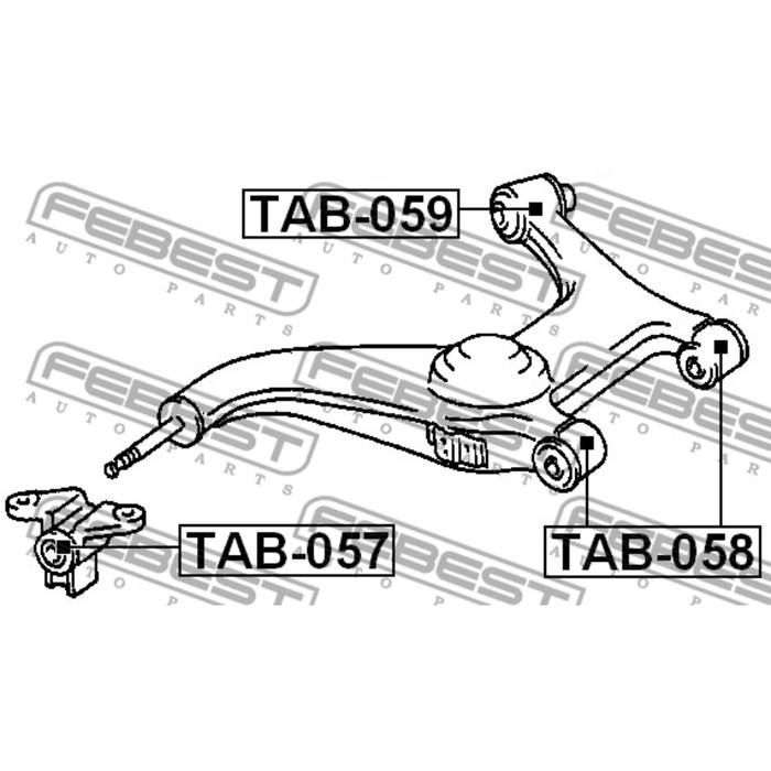 Сайлентблок заднего рычага febest tab-057