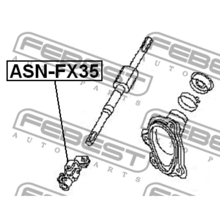 Вал карданный рулевой нижний febest asn-fx35