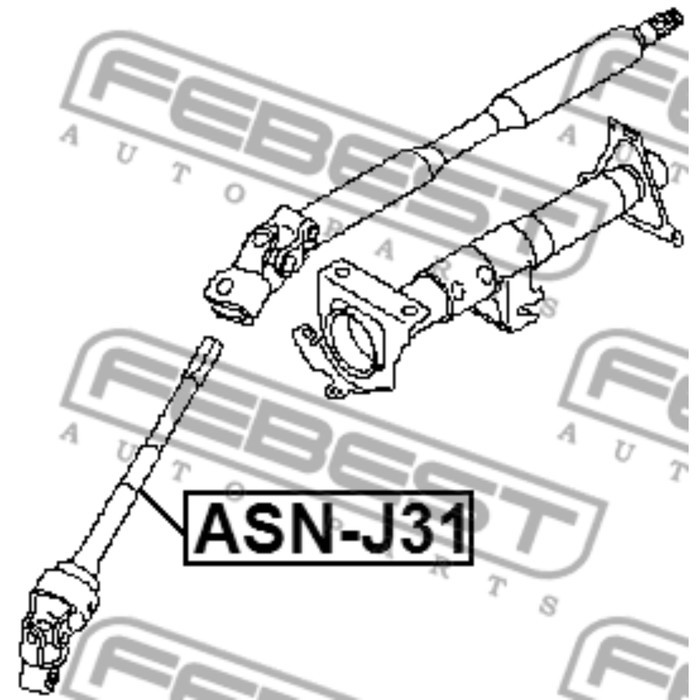Вал карданный рулевой нижний febest asn-j31