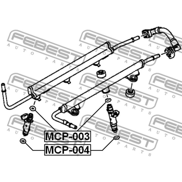 Кольцо уплотнительное форсунки впрыска топлива FEBEST mcp-004