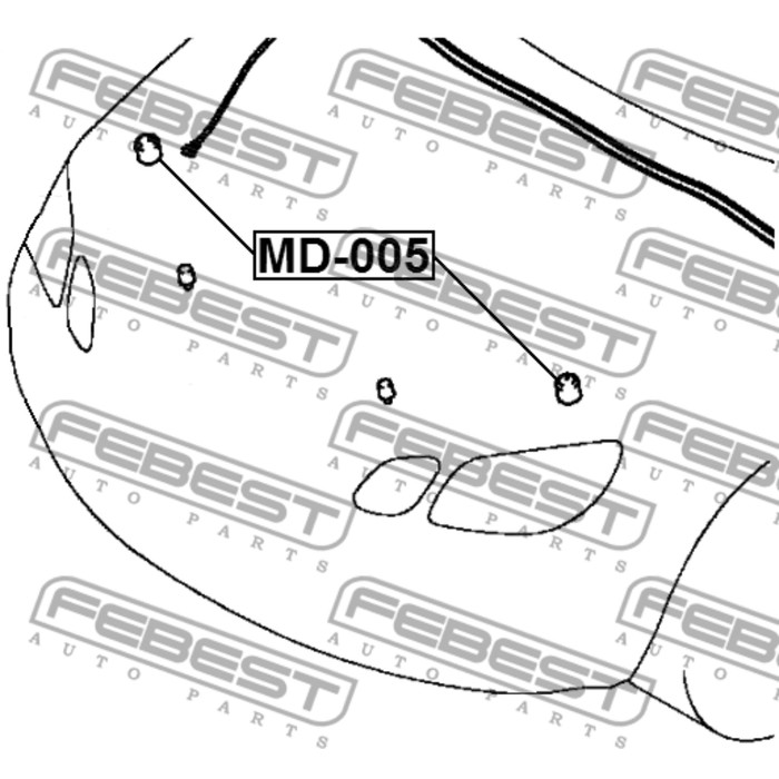 Отбойник капота febest md-005