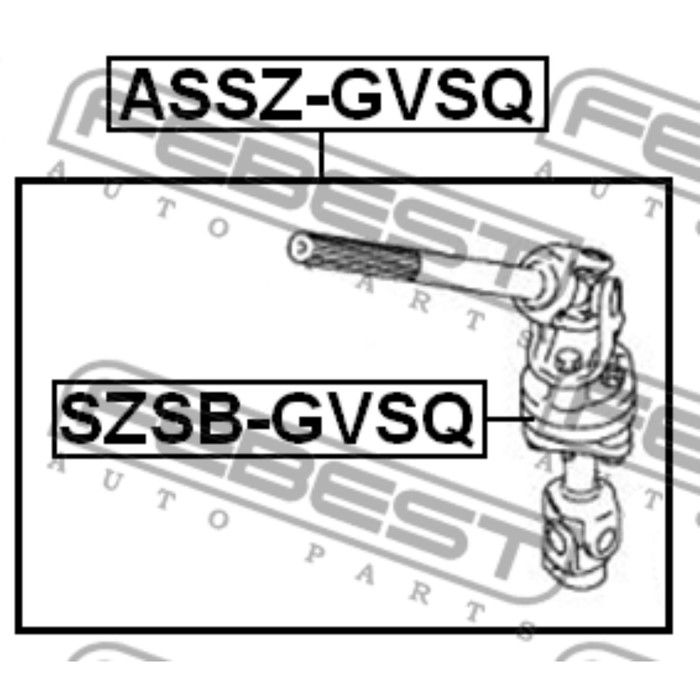 Вал карданный рулевой нижний febest assz-gvsq