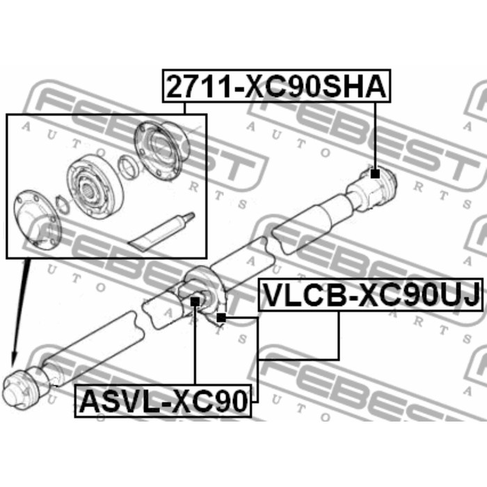 Крестовина FEBEST asvl-xc90