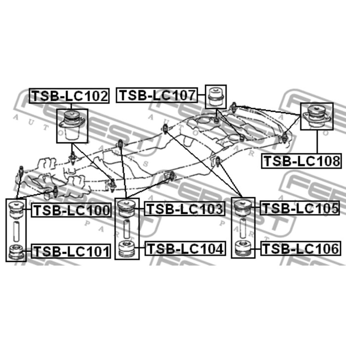 Подушка подрамника febest tsb-lc101