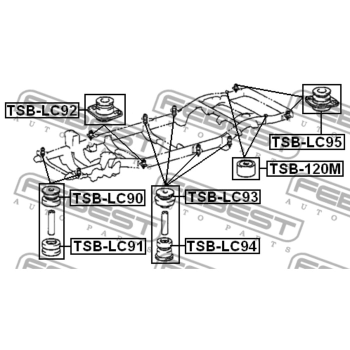 Подушка подрамника febest tsb-lc90