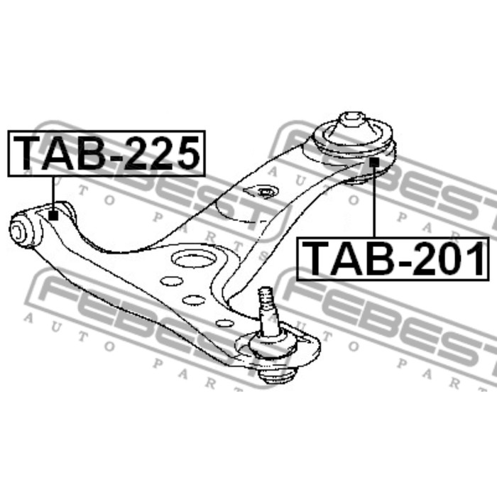 Сайлентблок передний переднего рычага febest tab-225