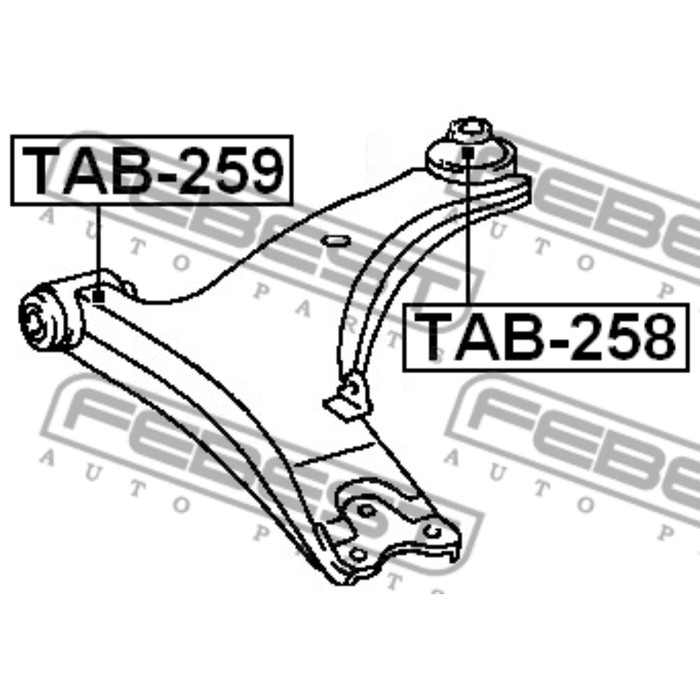 Сайлентблок передний переднего рычага febest tab-259