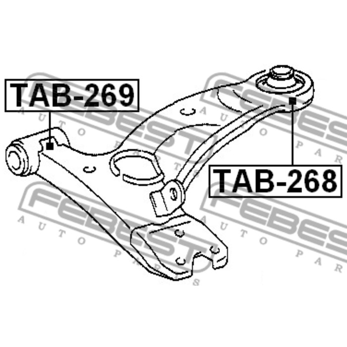Сайлентблок передний переднего рычага febest tab-269