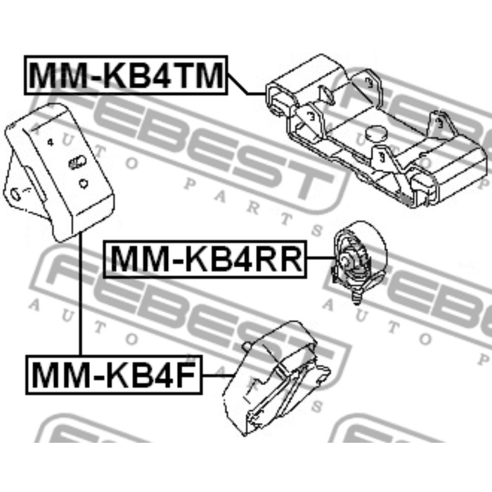 Подушка КПП FEBEST mm-kb4tm