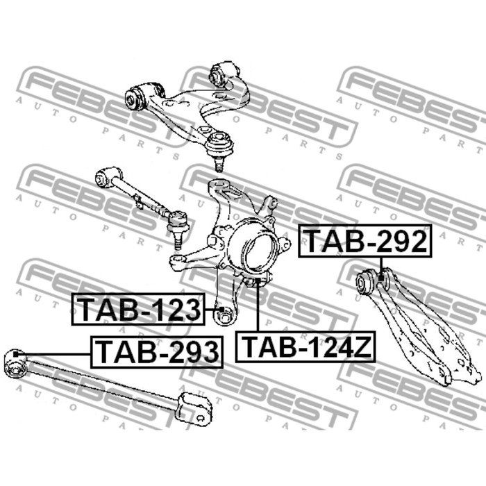 Сайлентблок задней тяги febest tab-293