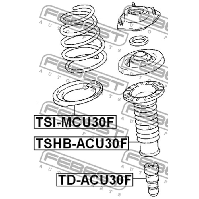 Пыльник амортизатора FEBEST tshb-acu30f