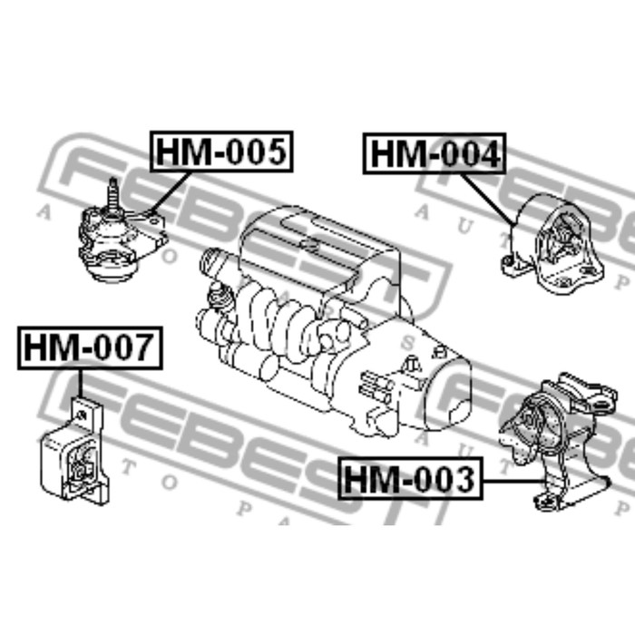 Подушка КПП FEBEST hm-003